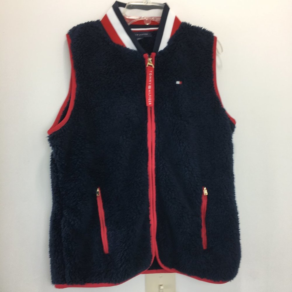 Tommy Hilfiger Womens Faux Fur Vest Full Zip S New